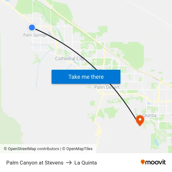 Palm Canyon at Stevens to La Quinta map
