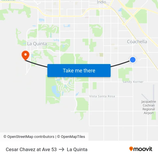 Cesar Chavez at Ave 53 to La Quinta map