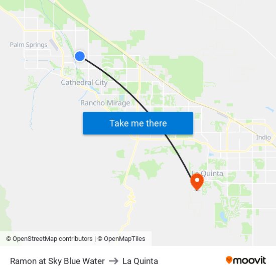 Ramon at Sky Blue Water to La Quinta map