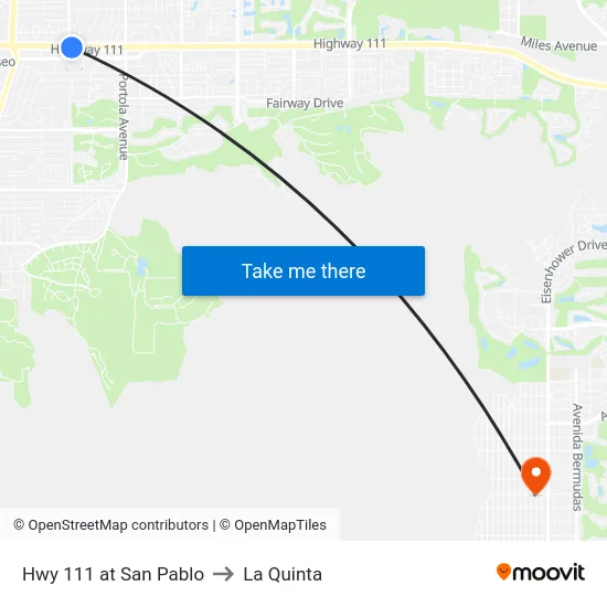 Hwy 111 at San Pablo to La Quinta map