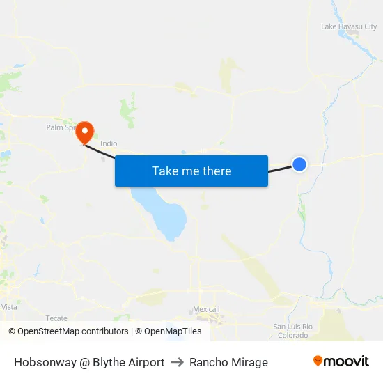 Hobsonway @ Blythe Airport to Rancho Mirage map