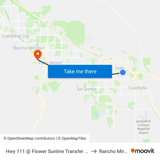 Hwy 111 @ Flower Sunline Transfer Center to Rancho Mirage map