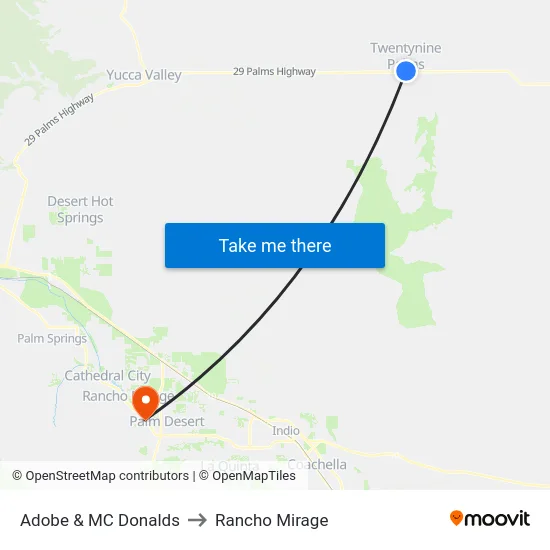 Adobe & MC Donalds to Rancho Mirage map