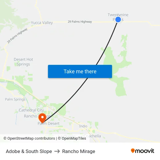 Adobe & South Slope to Rancho Mirage map