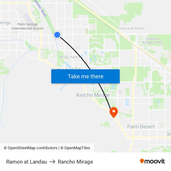 Ramon at Landau to Rancho Mirage map