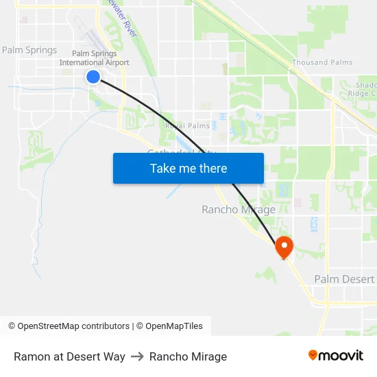 Ramon at Desert Way to Rancho Mirage map