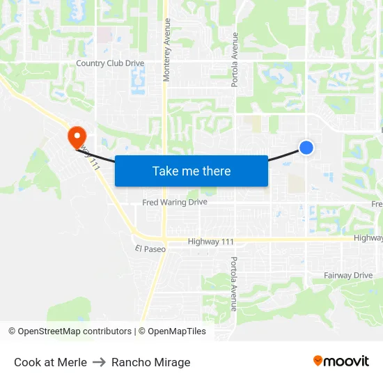 Cook at Merle to Rancho Mirage map