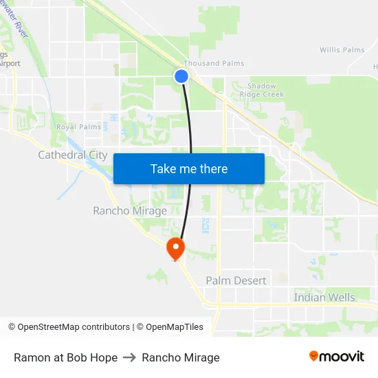 Ramon at Bob Hope to Rancho Mirage map