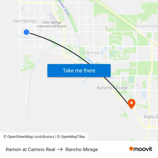 Ramon at Camino Real to Rancho Mirage map