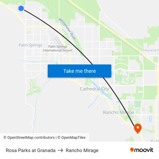 Rosa Parks at Granada to Rancho Mirage map