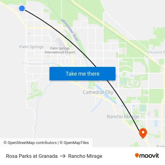 Rosa Parks at Granada to Rancho Mirage map