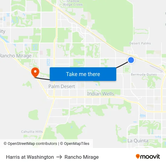 Harris at Washington to Rancho Mirage map