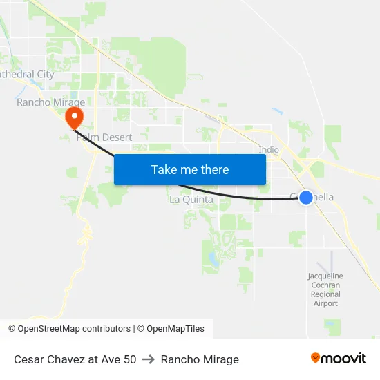 Cesar Chavez at Ave 50 to Rancho Mirage map