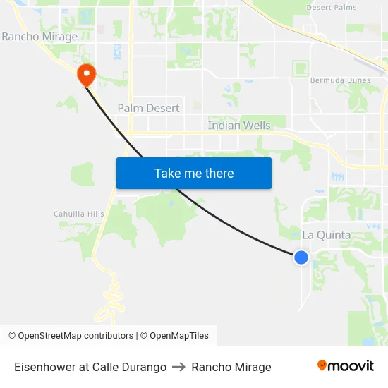 Eisenhower at Calle Durango to Rancho Mirage map