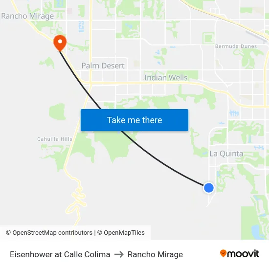 Eisenhower at Calle Colima to Rancho Mirage map
