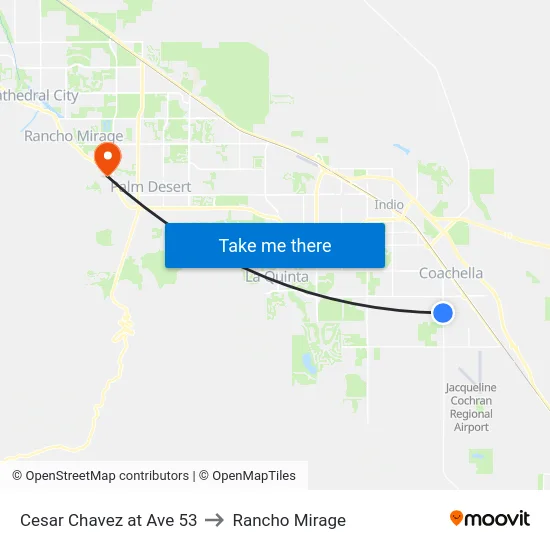Cesar Chavez at Ave 53 to Rancho Mirage map