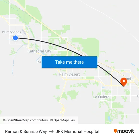 Ramon & Sunrise Way to JFK Memorial Hospital map