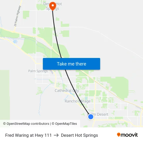 Fred Waring at Hwy 111 to Desert Hot Springs map