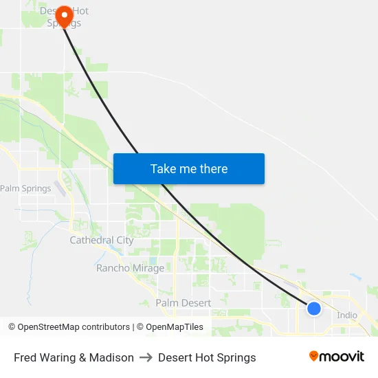 Fred Waring & Madison to Desert Hot Springs map