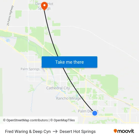 Fred Waring & Deep Cyn to Desert Hot Springs map