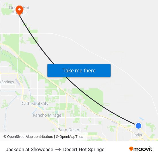 Jackson at Showcase to Desert Hot Springs map