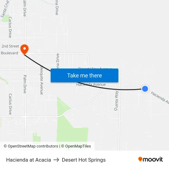 Hacienda at Acacia to Desert Hot Springs map
