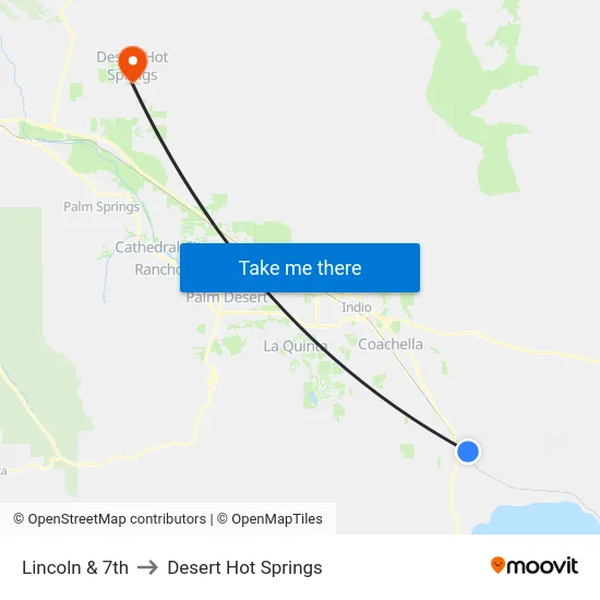 Lincoln & 7th to Desert Hot Springs map