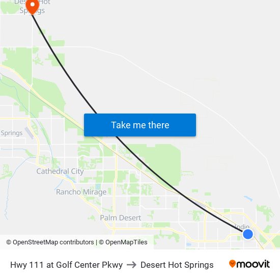 Hwy 111 at Golf Center Pkwy to Desert Hot Springs map