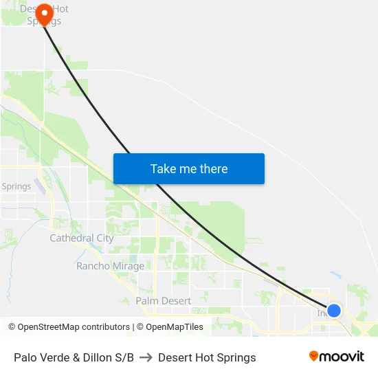 Palo Verde & Dillon N/B to Desert Hot Springs map