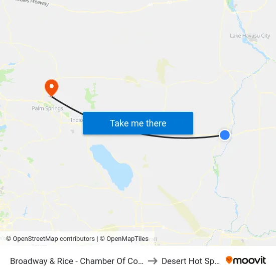 Broadway & Rice - Chamber Of Commerce to Desert Hot Springs map