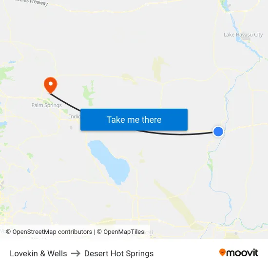 Lovekin & Wells to Desert Hot Springs map