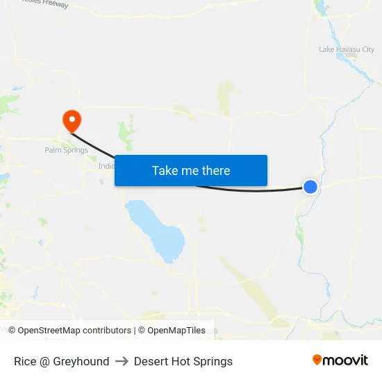 Rice @ Greyhound to Desert Hot Springs map