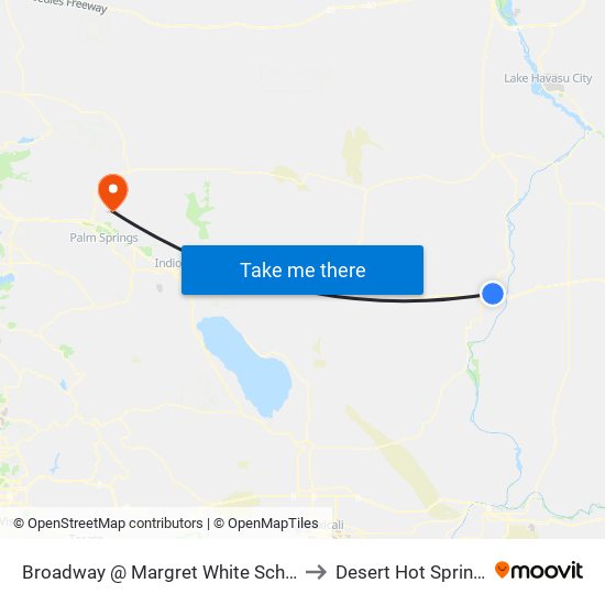 Broadway @ Margret White School to Desert Hot Springs map