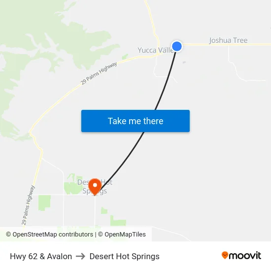 Hwy 62 & Avalon to Desert Hot Springs map