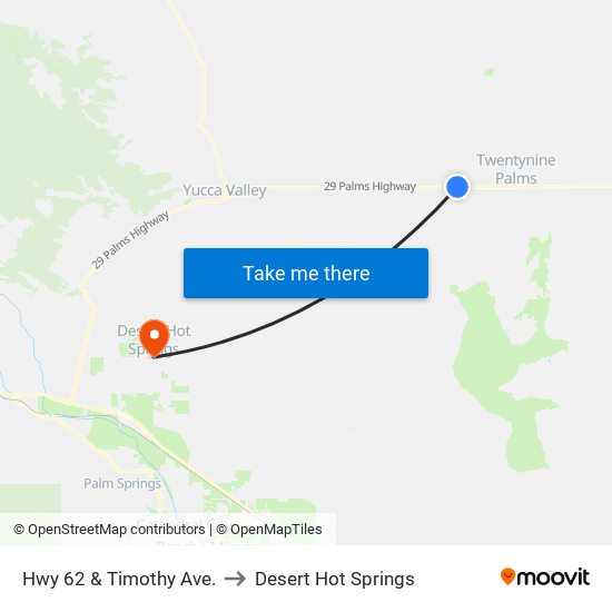 Hwy 62 & Timothy Ave. to Desert Hot Springs map