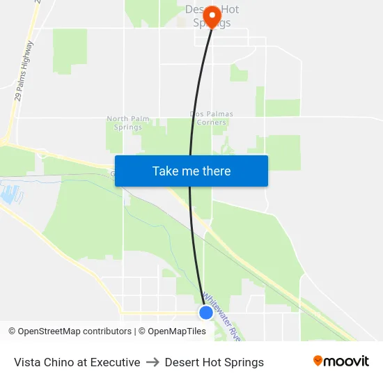 Vista Chino at Executive to Desert Hot Springs map