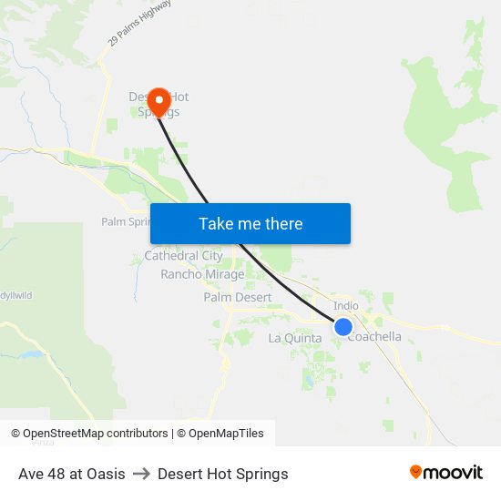Ave 48 at Oasis to Desert Hot Springs map