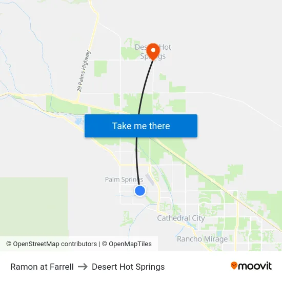 Ramon at Farrell to Desert Hot Springs map