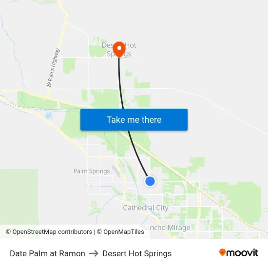 Date Palm at Ramon to Desert Hot Springs map