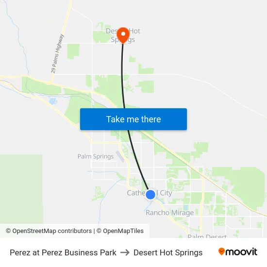 Perez at Perez Business Park to Desert Hot Springs map