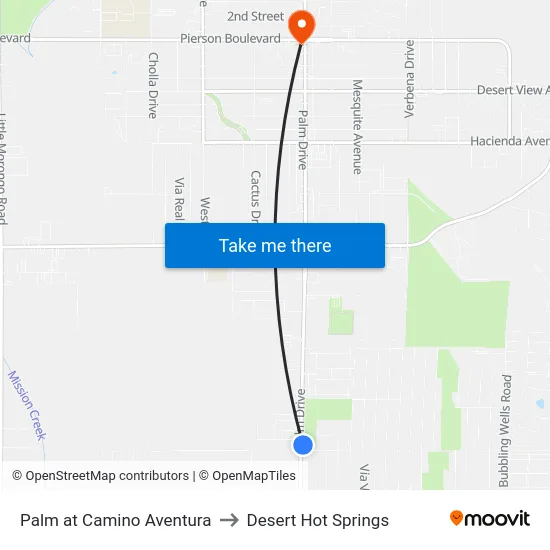 Palm at Camino Aventura to Desert Hot Springs map