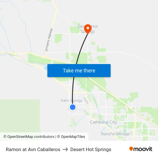 Ramon at Avn Caballeros to Desert Hot Springs map