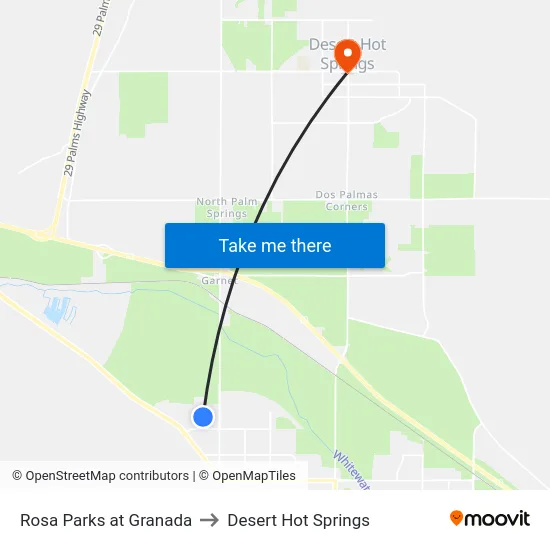 Rosa Parks at Granada to Desert Hot Springs map