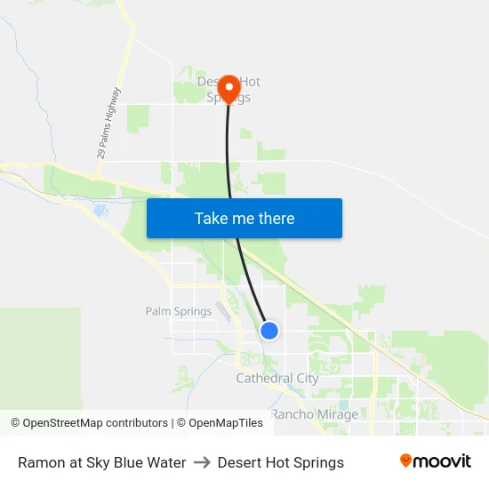 Ramon at Sky Blue Water to Desert Hot Springs map