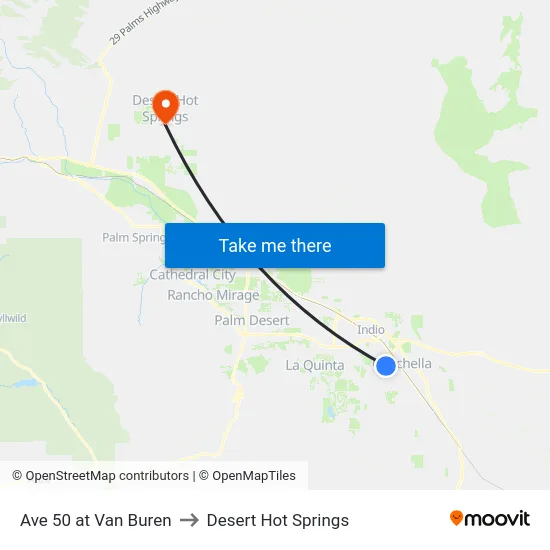 Ave 50 at Van Buren to Desert Hot Springs map