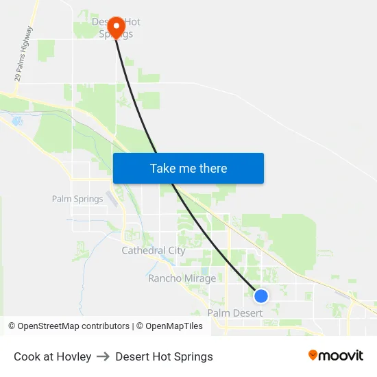 Cook at Hovley to Desert Hot Springs map