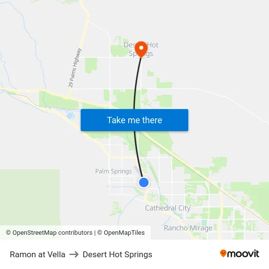Ramon at Vella to Desert Hot Springs map