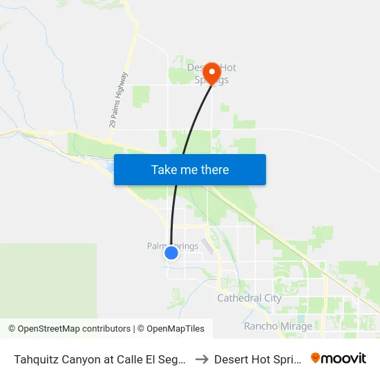 Tahquitz Canyon at Calle El Segundo to Desert Hot Springs map