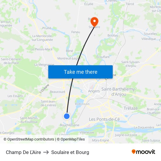 Champ De L'Aire to Soulaire et Bourg map
