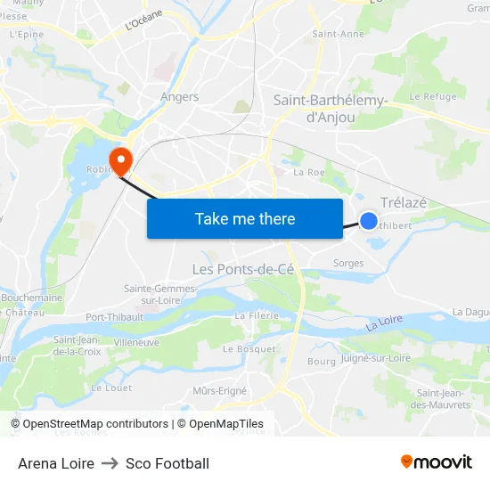 Arena Loire to Sco Football map